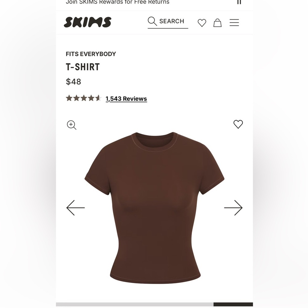 Skims fits everybody t-shirt S cocoa
